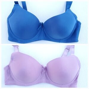 Sofra 2 Piece Bundle Bra Blue Women's Size 34D